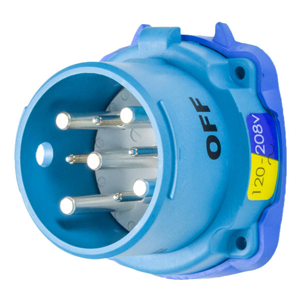 33-38167-974 - DS30 INLET POLY BLUE SIZE 3 TYPE 3R 3P+G 30A 120/208 VAC 60 Hz +4 AUX